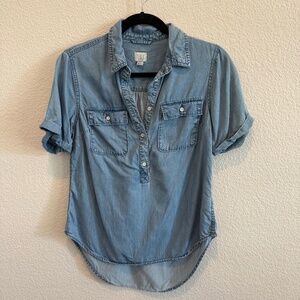 A New Day Women's Denim Top Short Sleeve